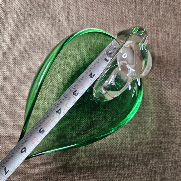 Vintage Glass Swan Emerald Green Dresser Trinket Candy Dish MCM Swan Alpine? - Picture 6 of 7